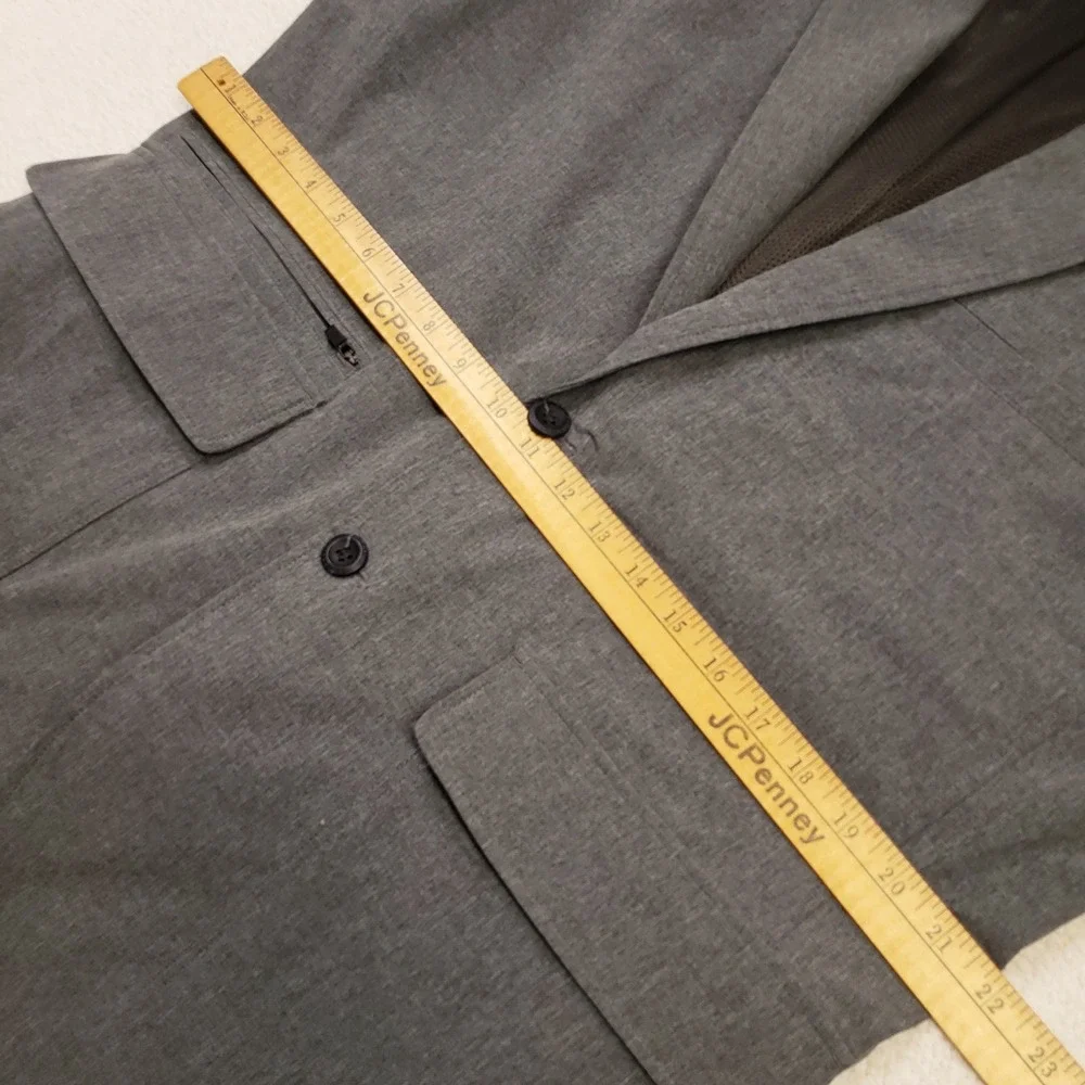 Eddie Bauer Ultimate Voyager Travel Blazer Men 44 Gray Travel Sport Coat Stretch